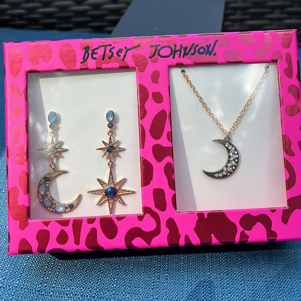 Betsey Johnson Celestial Necklace and Earrings